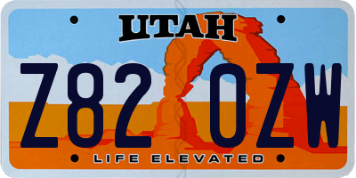 UT license plate Z820ZW