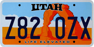 UT license plate Z820ZX