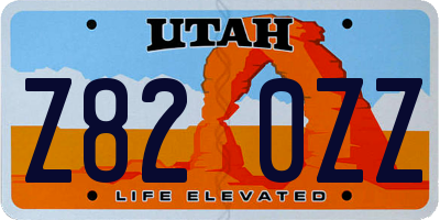 UT license plate Z820ZZ
