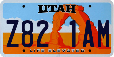 UT license plate Z821AM