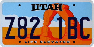 UT license plate Z821BC