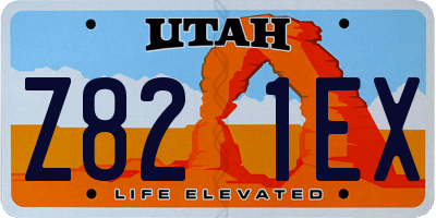 UT license plate Z821EX
