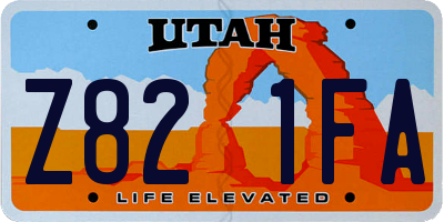 UT license plate Z821FA