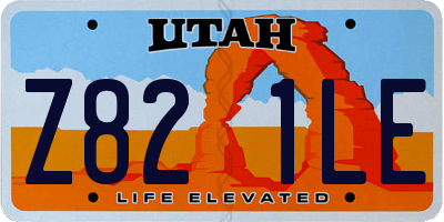 UT license plate Z821LE