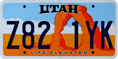 UT license plate Z821YK