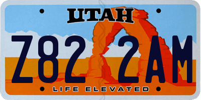 UT license plate Z822AM