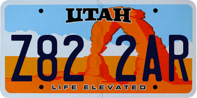 UT license plate Z822AR