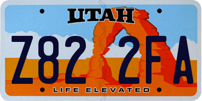 UT license plate Z822FA