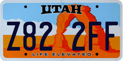 UT license plate Z822FF