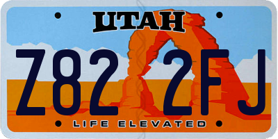 UT license plate Z822FJ
