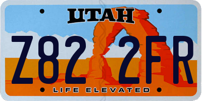 UT license plate Z822FR