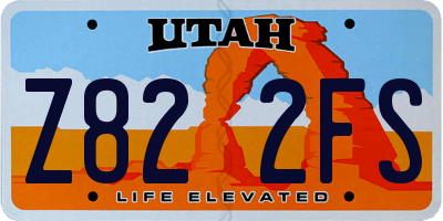 UT license plate Z822FS
