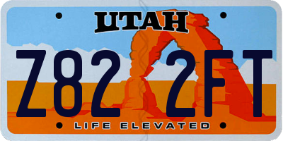 UT license plate Z822FT