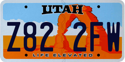 UT license plate Z822FW