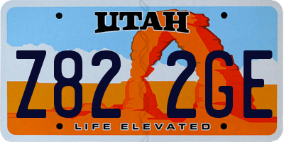 UT license plate Z822GE