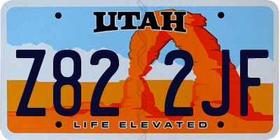 UT license plate Z822JF