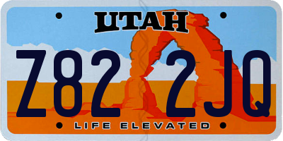UT license plate Z822JQ
