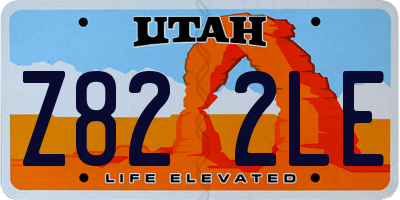 UT license plate Z822LE