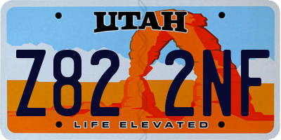UT license plate Z822NF