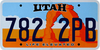 UT license plate Z822PB
