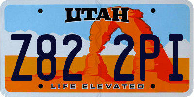 UT license plate Z822PI