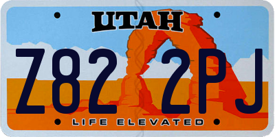 UT license plate Z822PJ