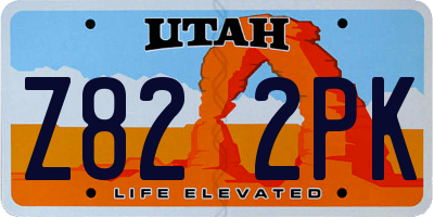 UT license plate Z822PK