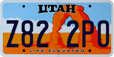 UT license plate Z822PO