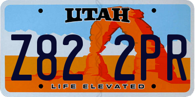 UT license plate Z822PR