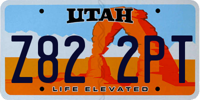 UT license plate Z822PT