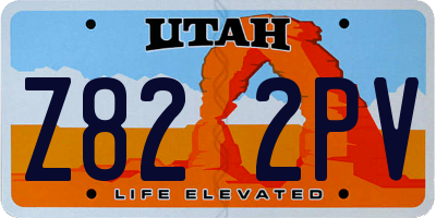 UT license plate Z822PV