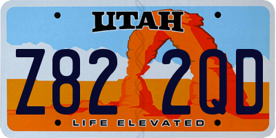 UT license plate Z822QD