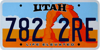 UT license plate Z822RE