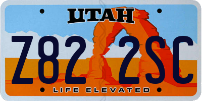 UT license plate Z822SC