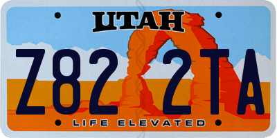 UT license plate Z822TA