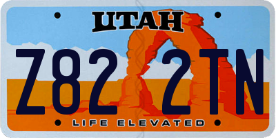 UT license plate Z822TN