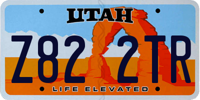 UT license plate Z822TR