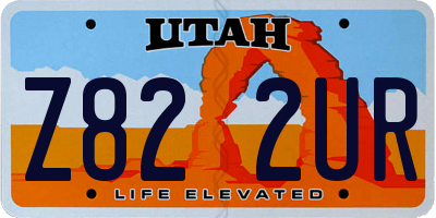 UT license plate Z822UR