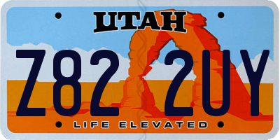 UT license plate Z822UY
