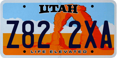UT license plate Z822XA