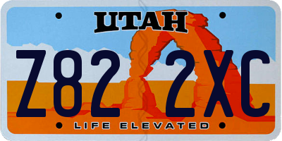 UT license plate Z822XC