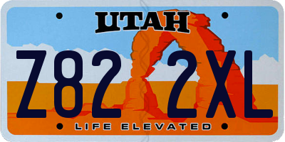 UT license plate Z822XL