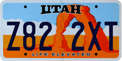 UT license plate Z822XT
