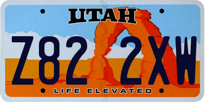 UT license plate Z822XW