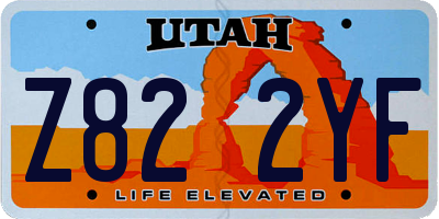 UT license plate Z822YF