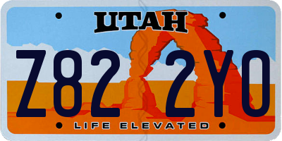 UT license plate Z822YO