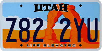 UT license plate Z822YU