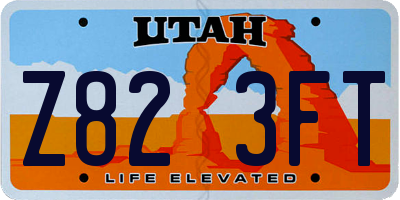 UT license plate Z823FT