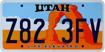 UT license plate Z823FV