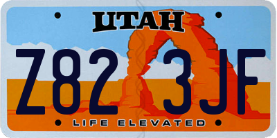 UT license plate Z823JF
